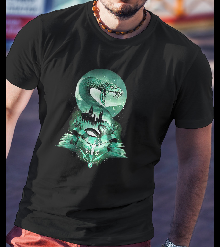 Snakes Hogwarts Slytherin Moon Magic T-Shirt
