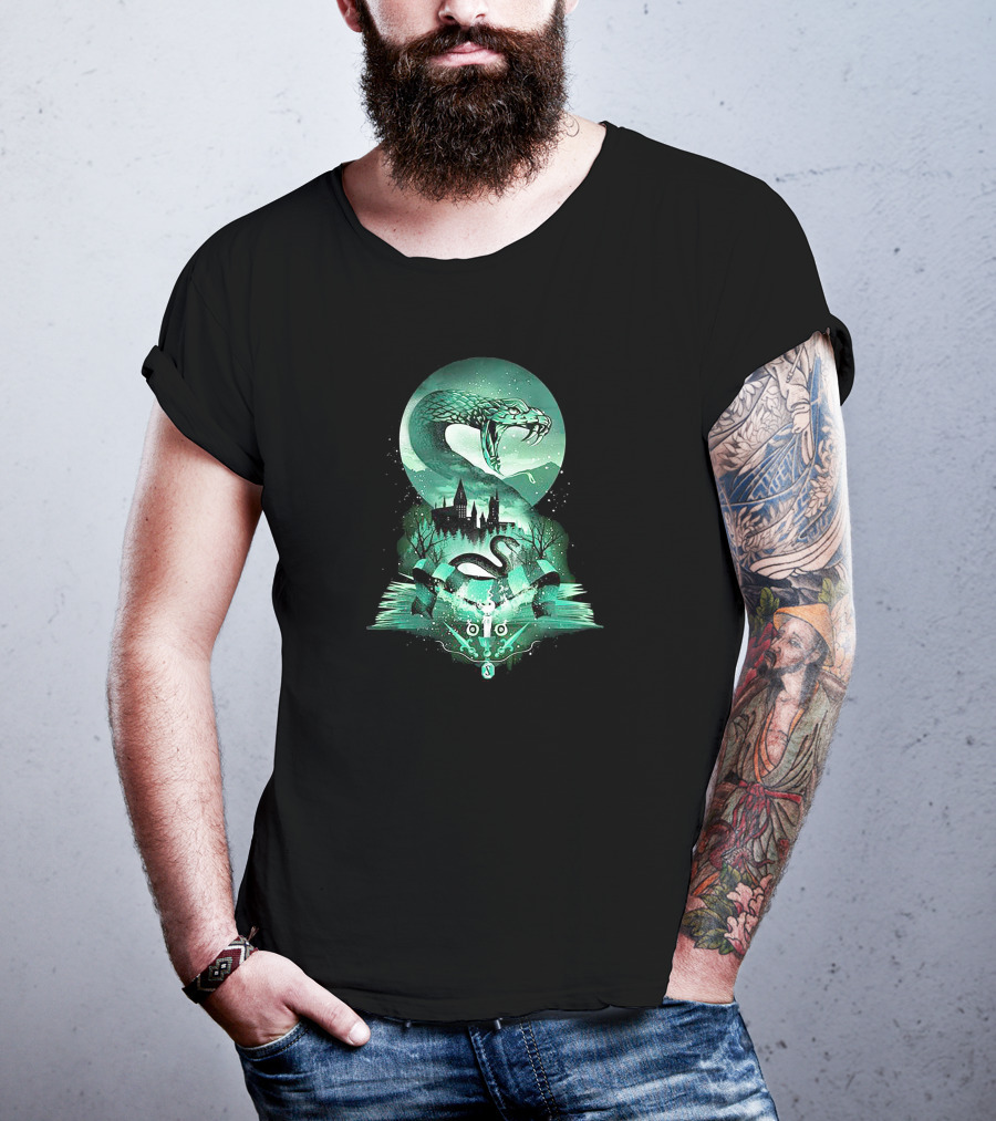 Snakes Hogwarts Slytherin Moon Magic T-Shirt