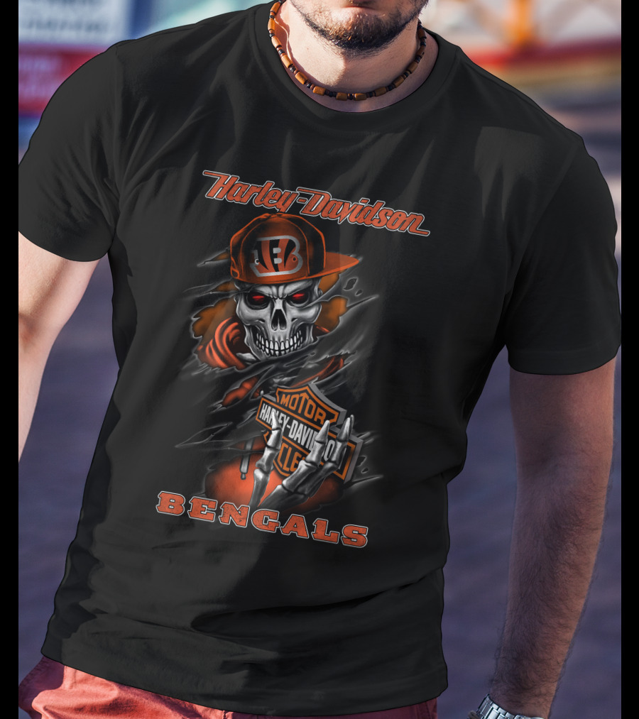Harley Davidson Bengals Skull Logo 2020Cbe T-Shirt
