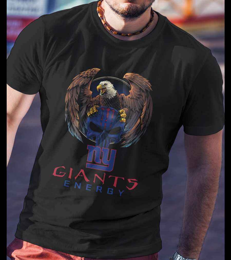 NY Giants Energy Eagle Skull T-Shirt