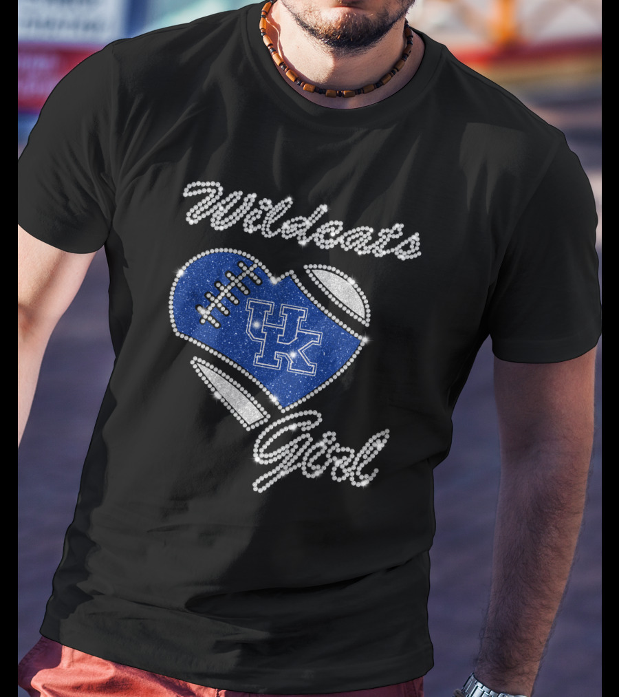 Wildcats Girl UK Football Heart G1003 Kentucky Wildcats T-Shirt