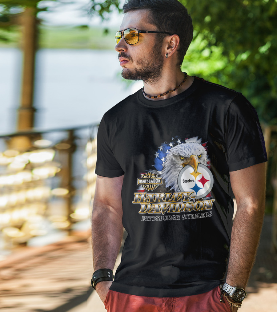 Harley Davidson Pittsburgh Steelers American Eagle T-Shirt