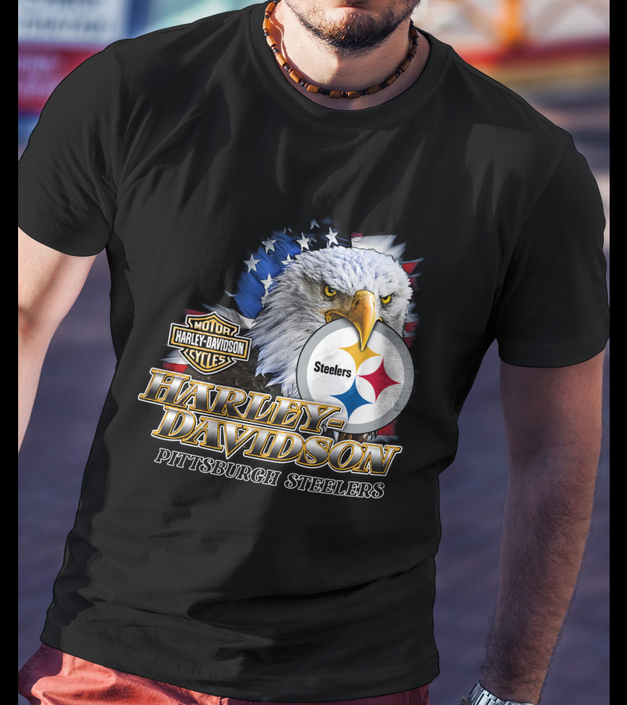 Harley Davidson Pittsburgh Steelers American Eagle T-Shirt