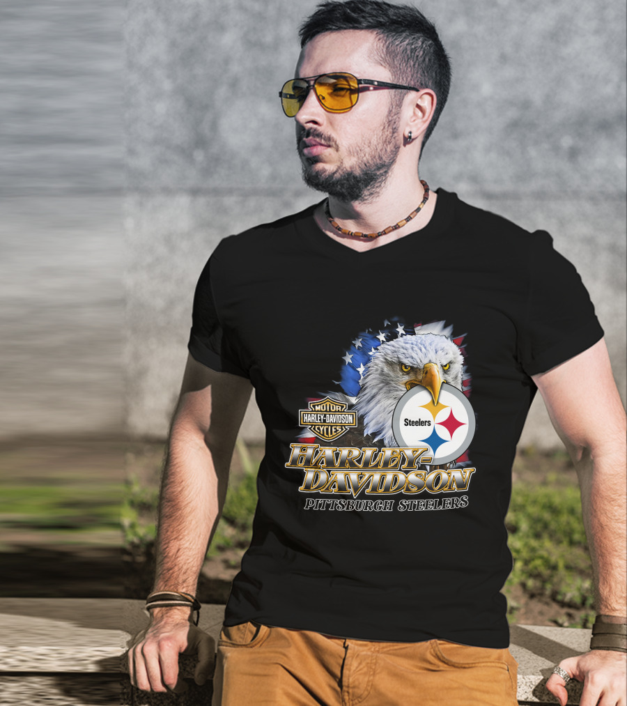 Harley Davidson Pittsburgh Steelers American Eagle T-Shirt