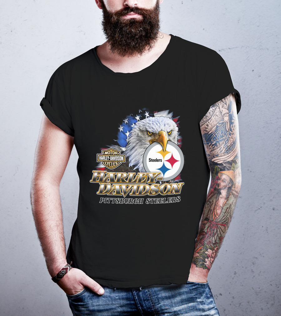 Harley Davidson Pittsburgh Steelers American Eagle T-Shirt