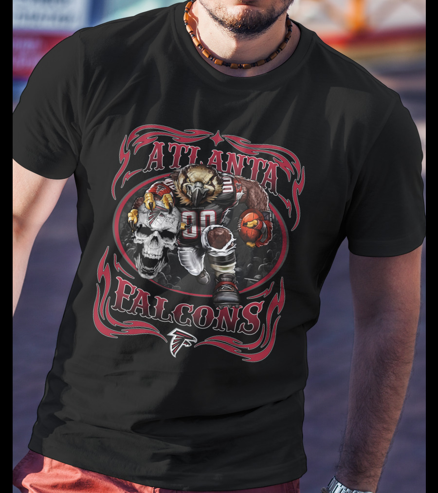 Atlanta Falcons Fierce Football Eagle With Skull T-Shirt