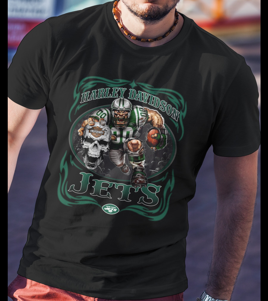 Harley Davidson New York Jets Live To Ride T-Shirt