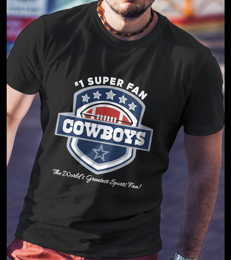 Dallas Cowboys Stars And Football Shield T-Shirt