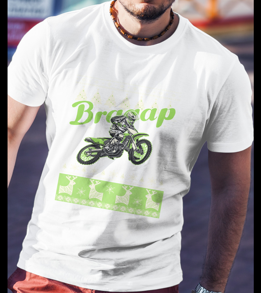 Braap Dirt Bike Motocross Reindeer T-Shirt