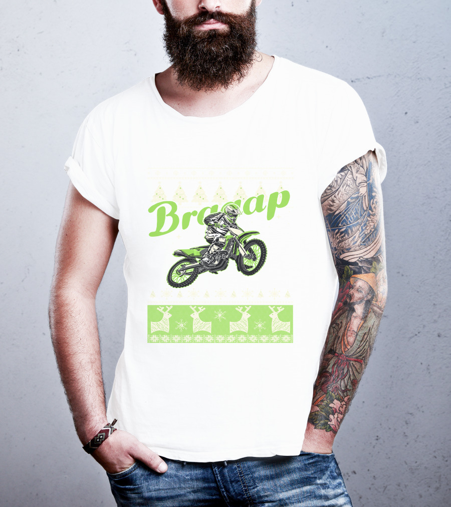 Braap Dirt Bike Motocross Reindeer T-Shirt