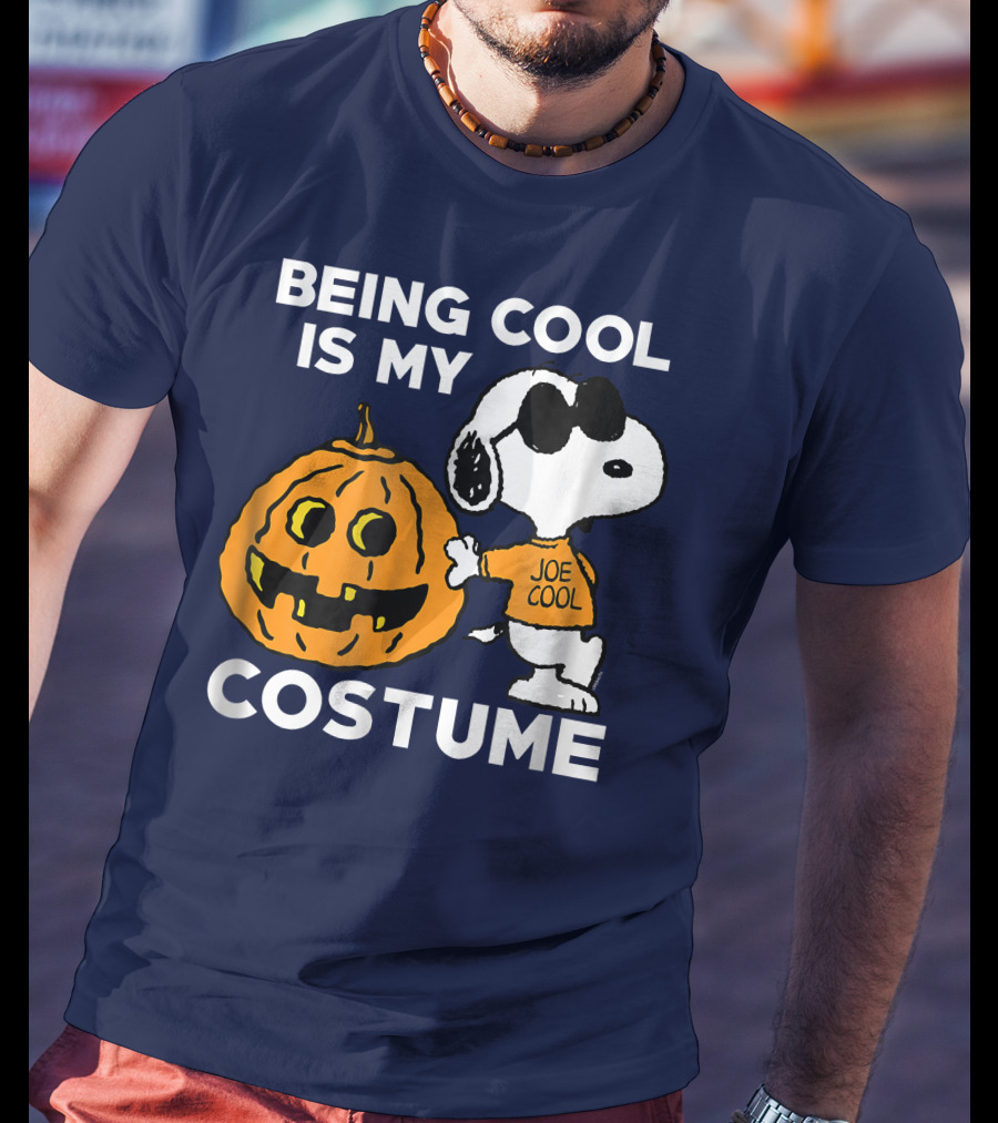 Being Cool Is My Costume Joe Cool Halloween Snoopy Pumpkin T-Shirt