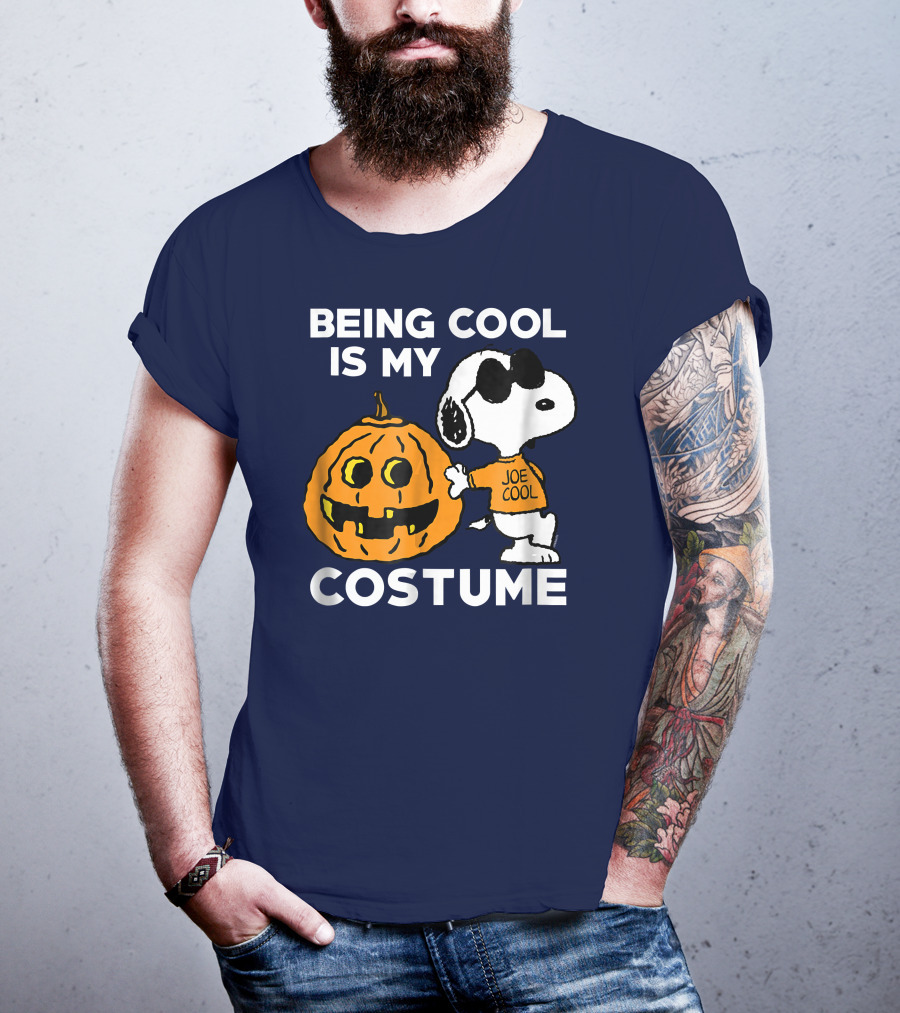 Being Cool Is My Costume Joe Cool Halloween Snoopy Pumpkin T-Shirt