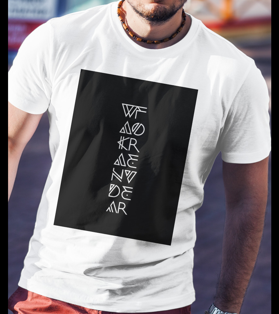 Wakanda Forever Vertical Tribal Text T-Shirt