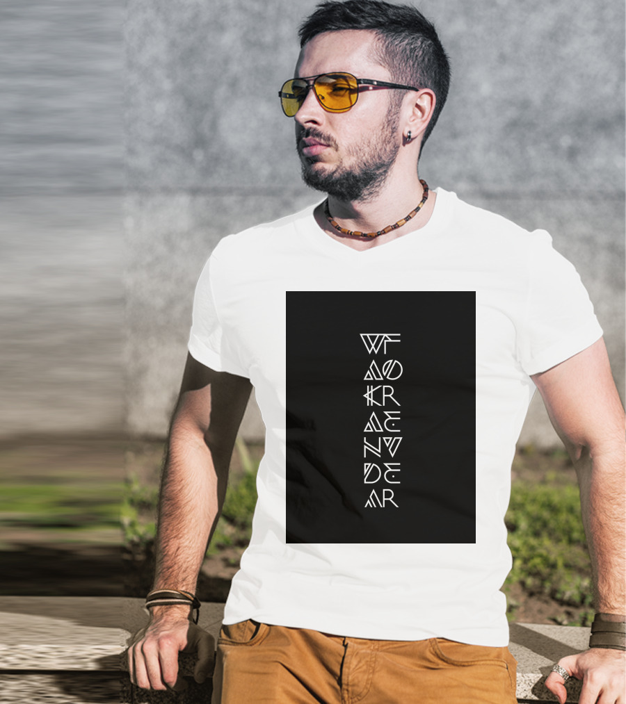 Wakanda Forever Vertical Tribal Text T-Shirt