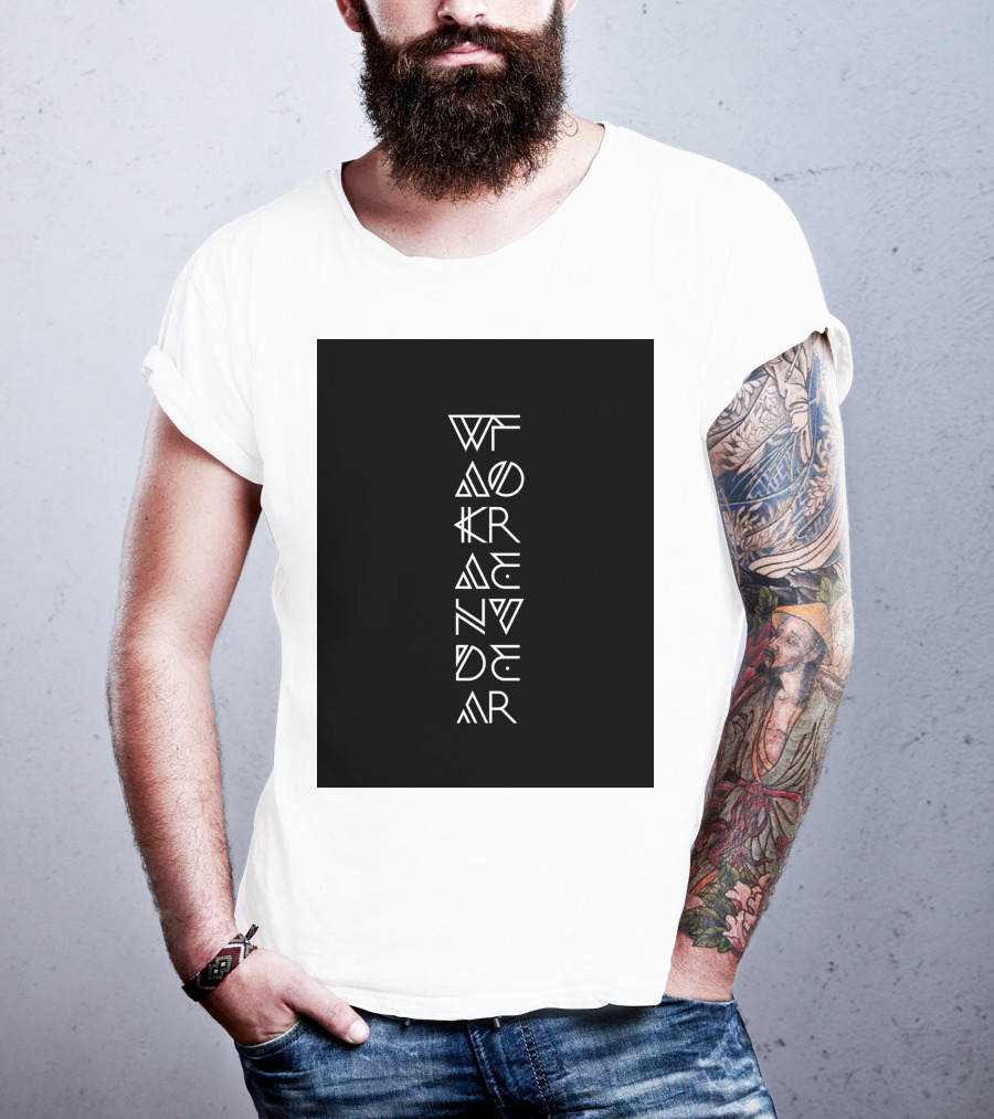 Wakanda Forever Vertical Tribal Text T-Shirt