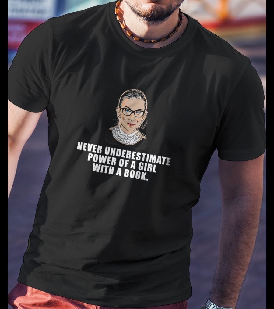 Never Underestimate Power Of Girl With Book T-Shirt