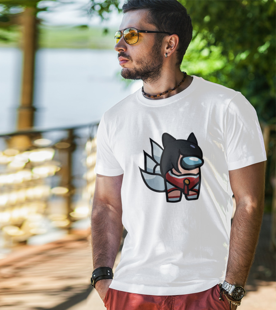 Among Us Character Cosplaying Ahri From League Of Legends T-Shirt