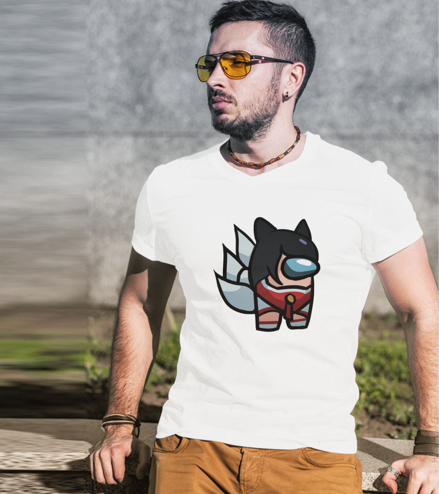 Among Us Character Cosplaying Ahri From League Of Legends T-Shirt