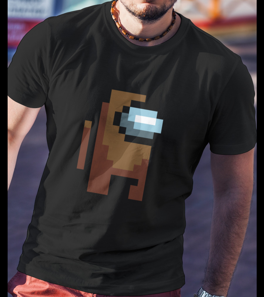 Among Us Crewmate Brown Pixel Character T-Shirt