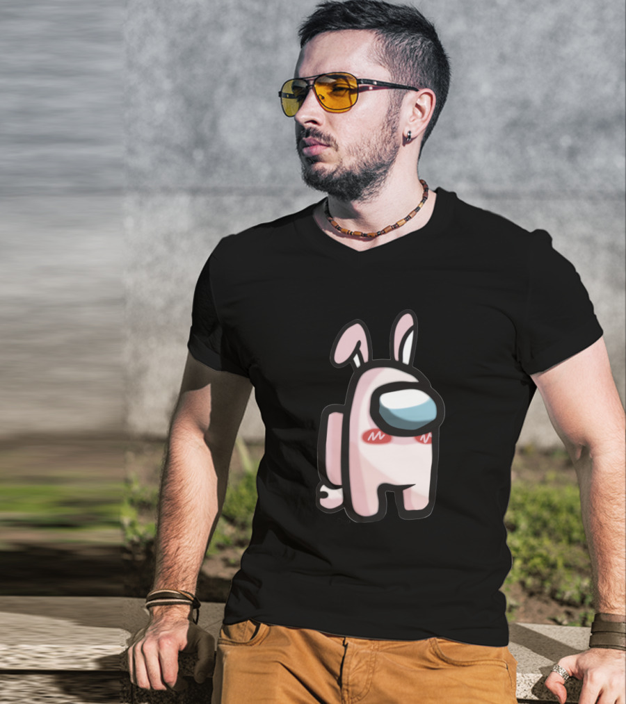Among Us Bunny Costume Blush Fanart T-Shirt
