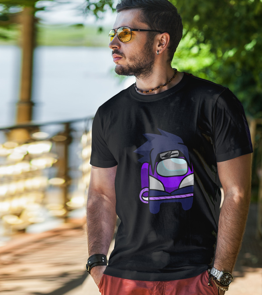 Among Us Ninja Sasuke Crossover Purple Crewmate Warrior T-Shirt
