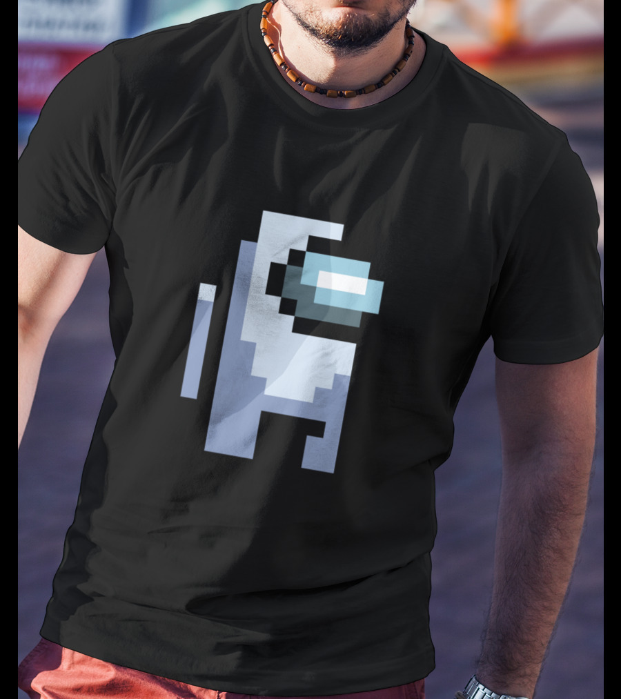 Among Us Crewmate White Pixel T-Shirt