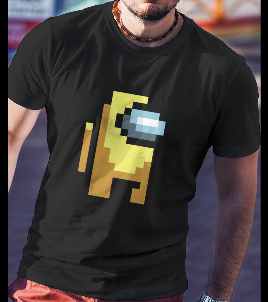 Among Us Yellow Character Pixel Art Crewmate T-Shirt