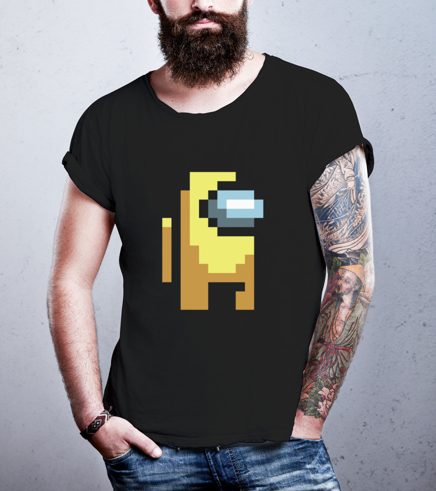 Among Us Yellow Character Pixel Art Crewmate T-Shirt