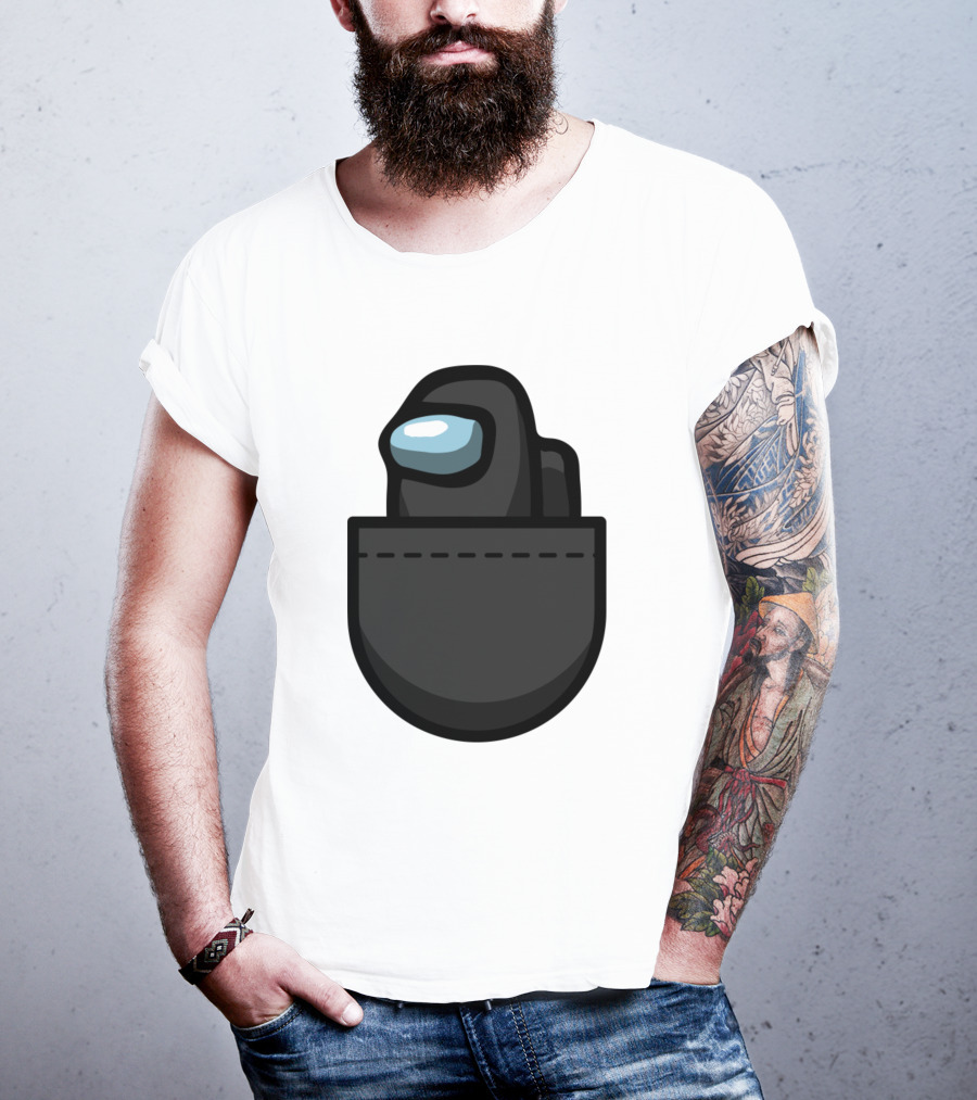 Black Crewmate Among Us Pocket T-Shirt