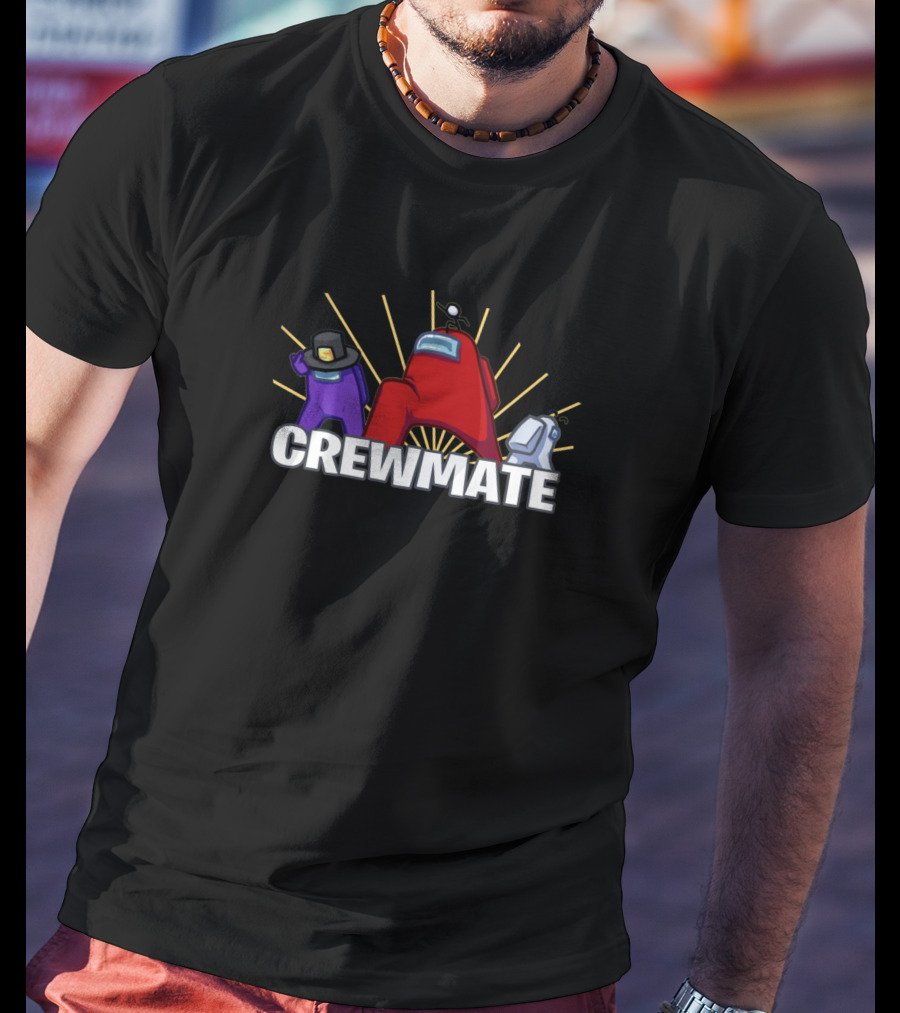Crewmate Characters With Hats And Sunburst Among Us2uprx T-Shirt