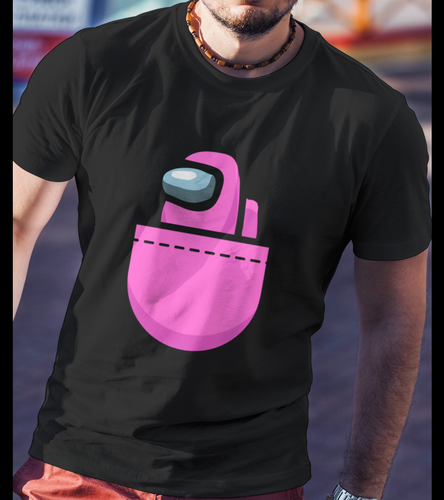 Among Us Pink Crewmate Pocket T-Shirt