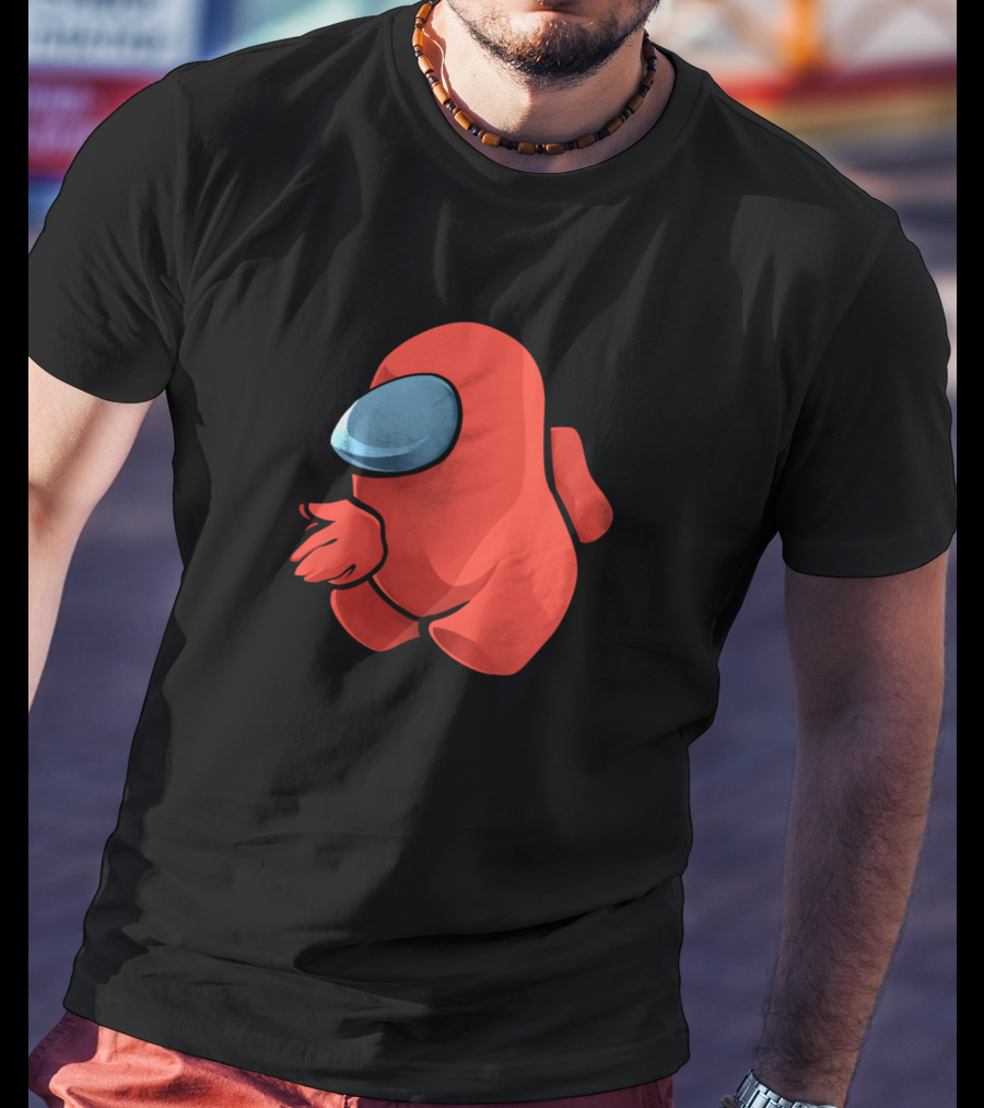 Sus Red Crewmate Character With Hand Gesture T-Shirt
