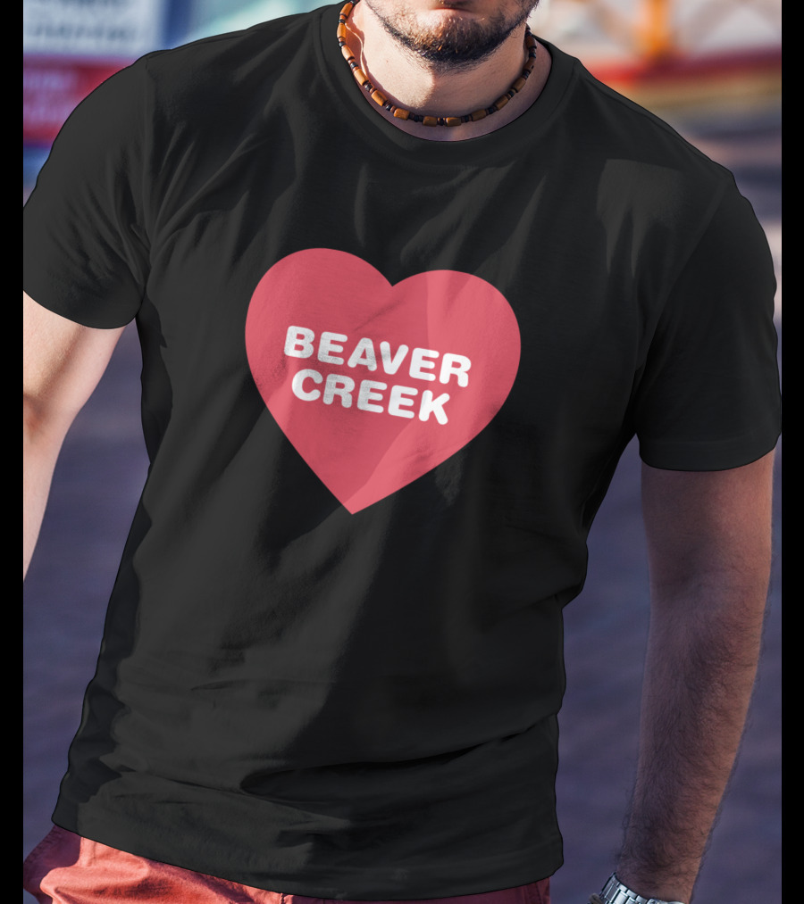 Beaver Creek Red Heart Bold Font T-Shirt