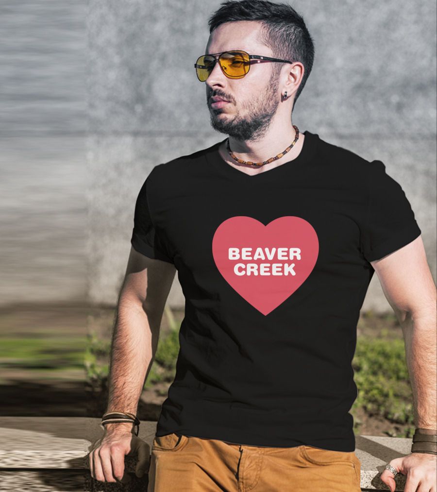 Beaver Creek Red Heart Bold Font T-Shirt