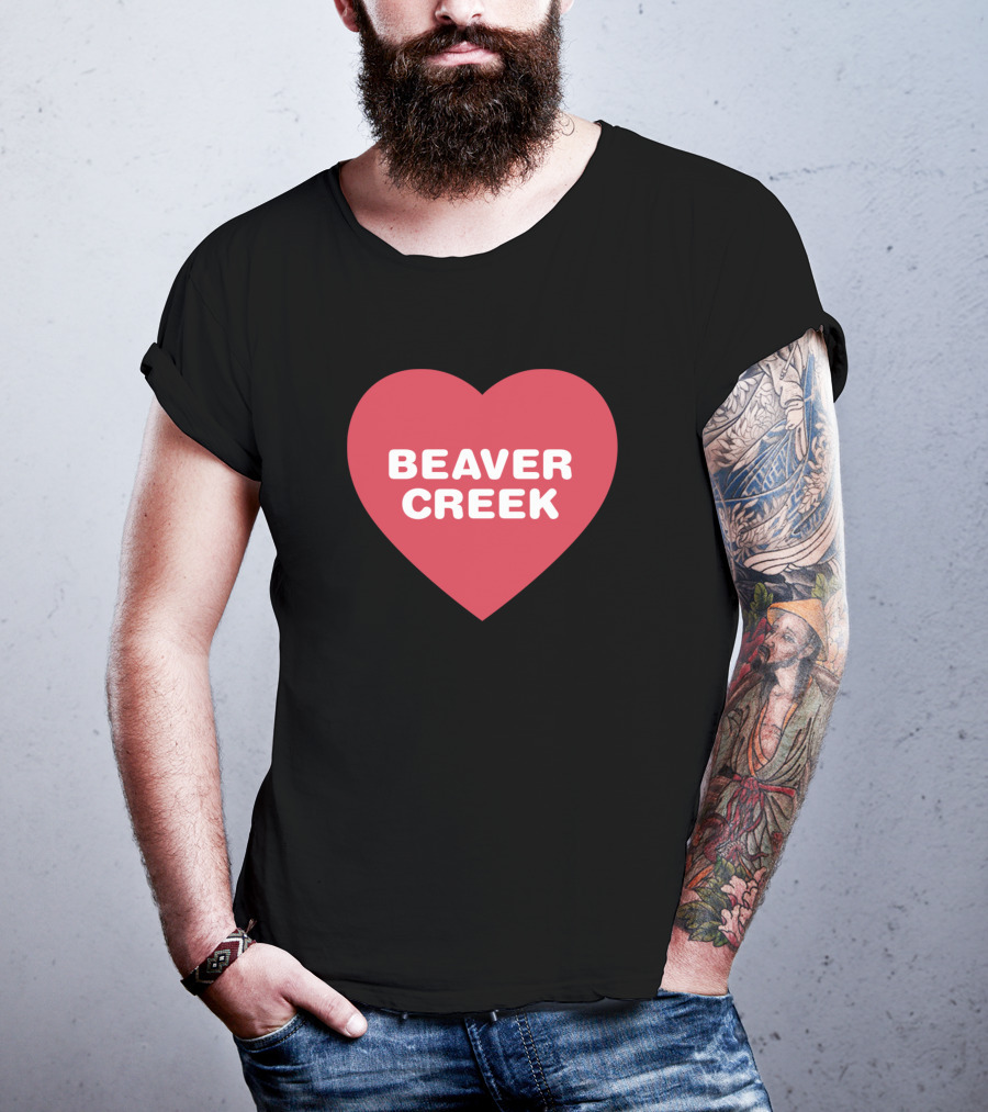Beaver Creek Red Heart Bold Font T-Shirt