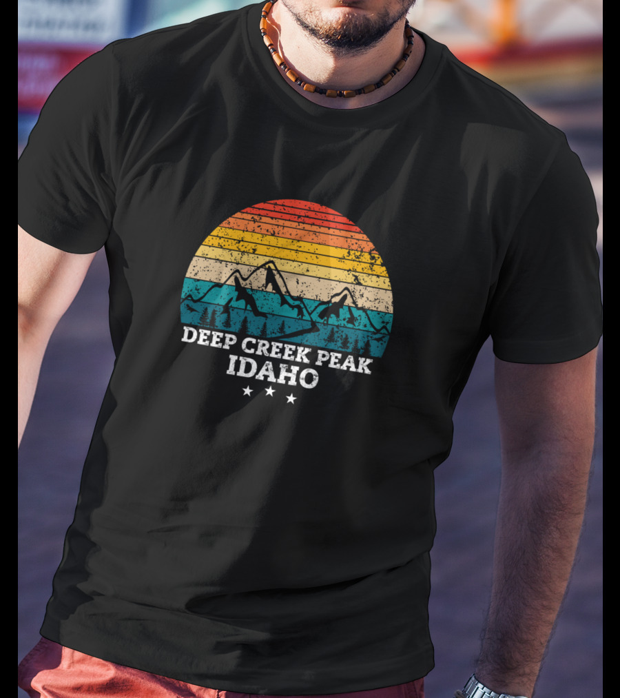 Deep Creek Peak Idaho Vintage Mountains Retro Sunset Wilderness T-Shirt
