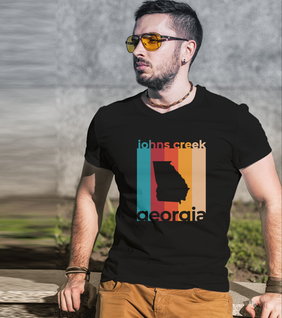 Johns Creek Georgia Retro State T-Shirt