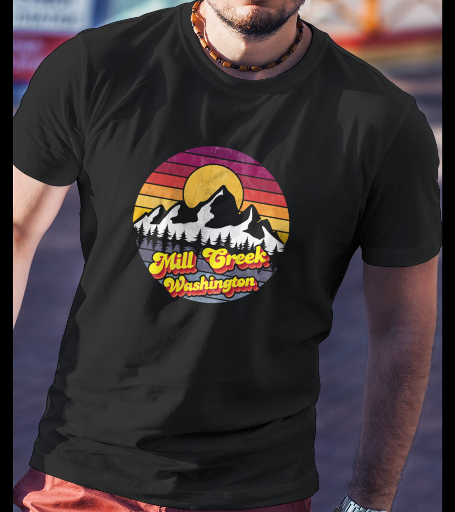 Mill Creek Washington Sunset Mountains T-Shirt