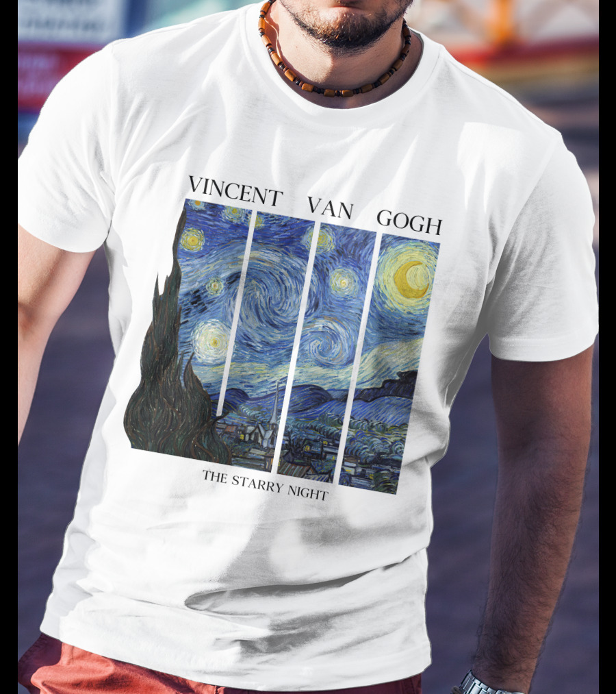 Vincent Van Gogh The Starry Night Quadrant Series T-Shirt