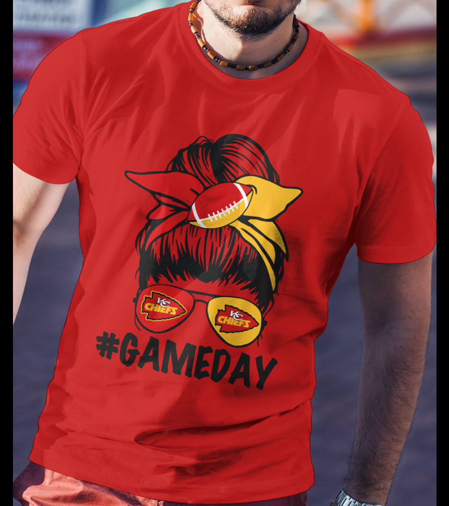 Kansas City Chiefs Game Day Eyewear And Headscarf Style Football Fan Accessory T-Shirt