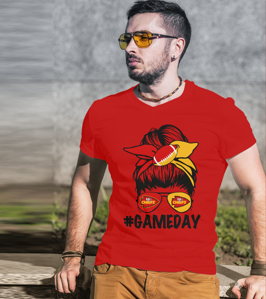 Kansas City Chiefs Game Day Eyewear And Headscarf Style Football Fan Accessory T-Shirt