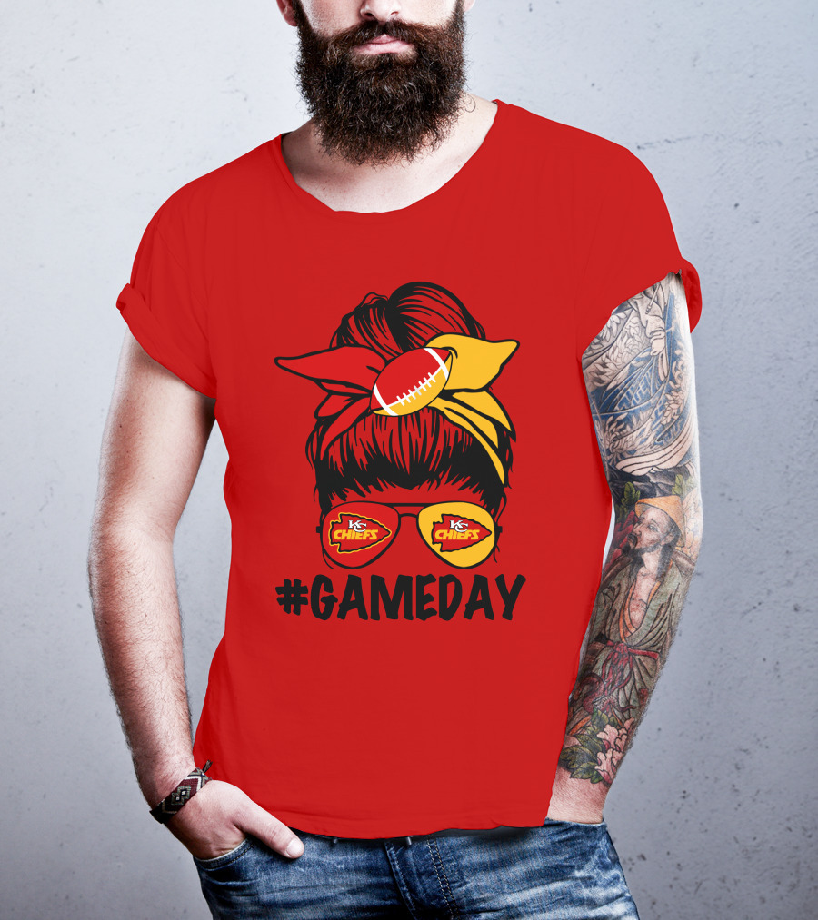 Kansas City Chiefs Game Day Eyewear And Headscarf Style Football Fan Accessory T-Shirt