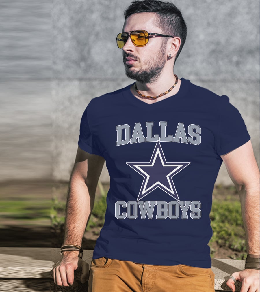 Dallas Cowboys Star Logo Gray Background T-Shirt