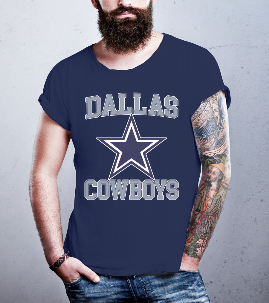 Dallas Cowboys Star Logo Gray Background T-Shirt
