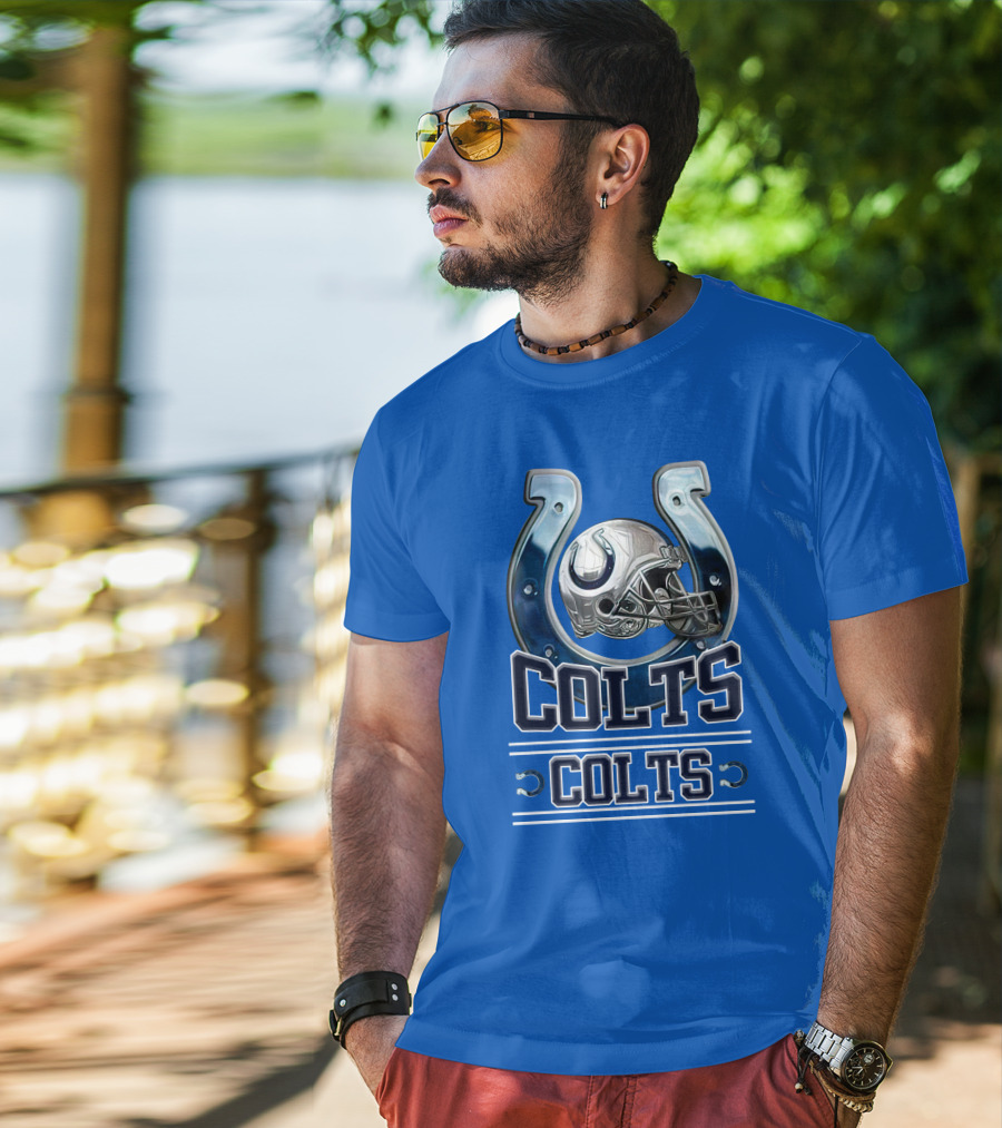 Colts Horseshoe Helmet Indianapolis Colts Colts T-Shirt