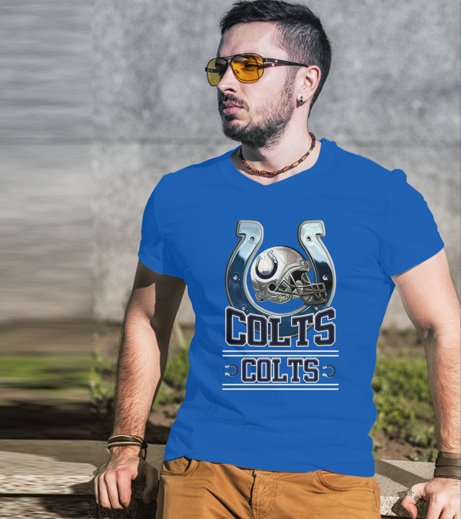 Colts Horseshoe Helmet Indianapolis Colts Colts T-Shirt