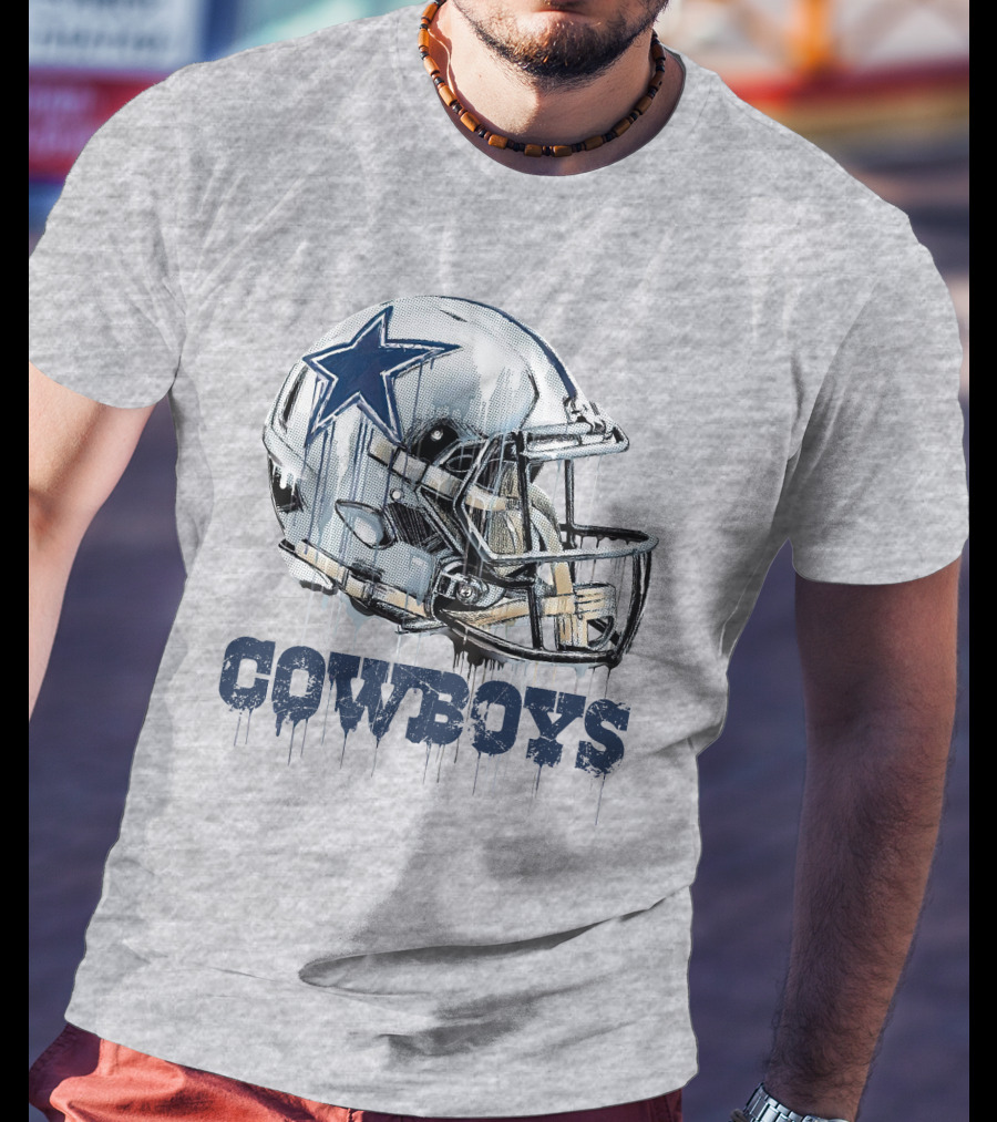 Cowboys Helmet Dripping Star T-Shirt