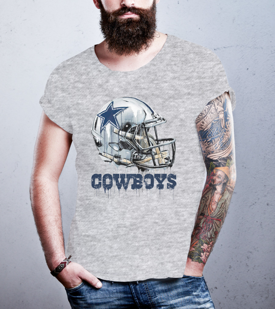 Cowboys Helmet Dripping Star T-Shirt