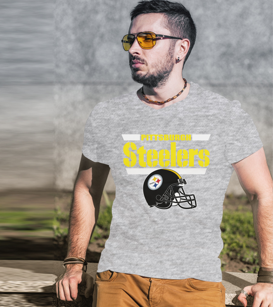 Pittsburgh Steelers Football Helmet NFL Team T-Shirt