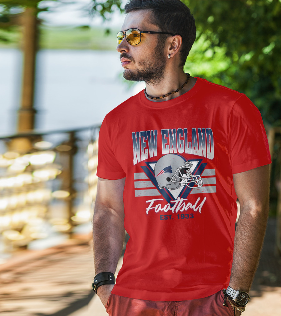 New England Patriots Football Helmet Est. 1933 T-Shirt